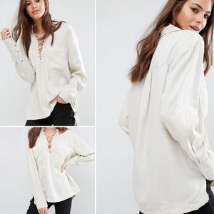 FREE PEOPLE Under Your Spell Lace Up Top